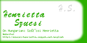 henrietta szucsi business card